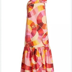 Farm Rio patch twirl one shouldered maxi dress. Medium like new condition